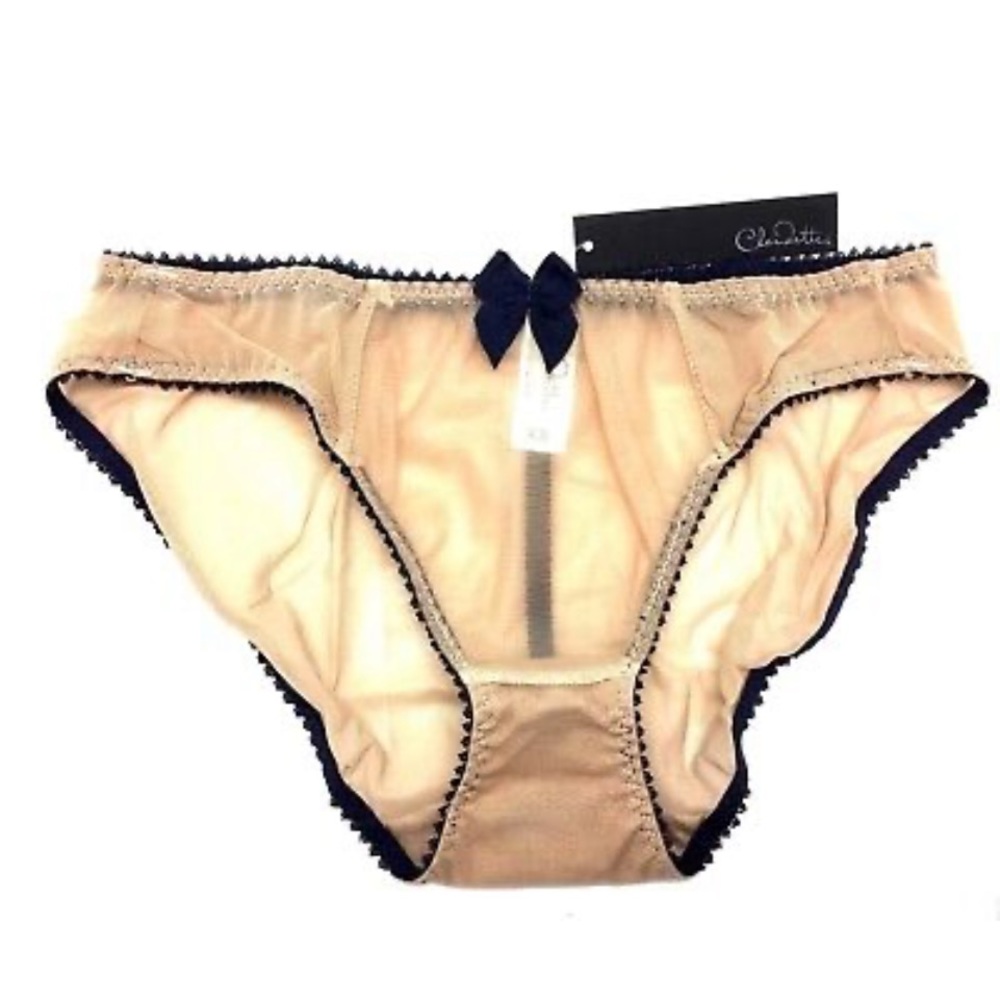 Claudette Dessous Mesh Bikini Panty Brief Navy Sandstone